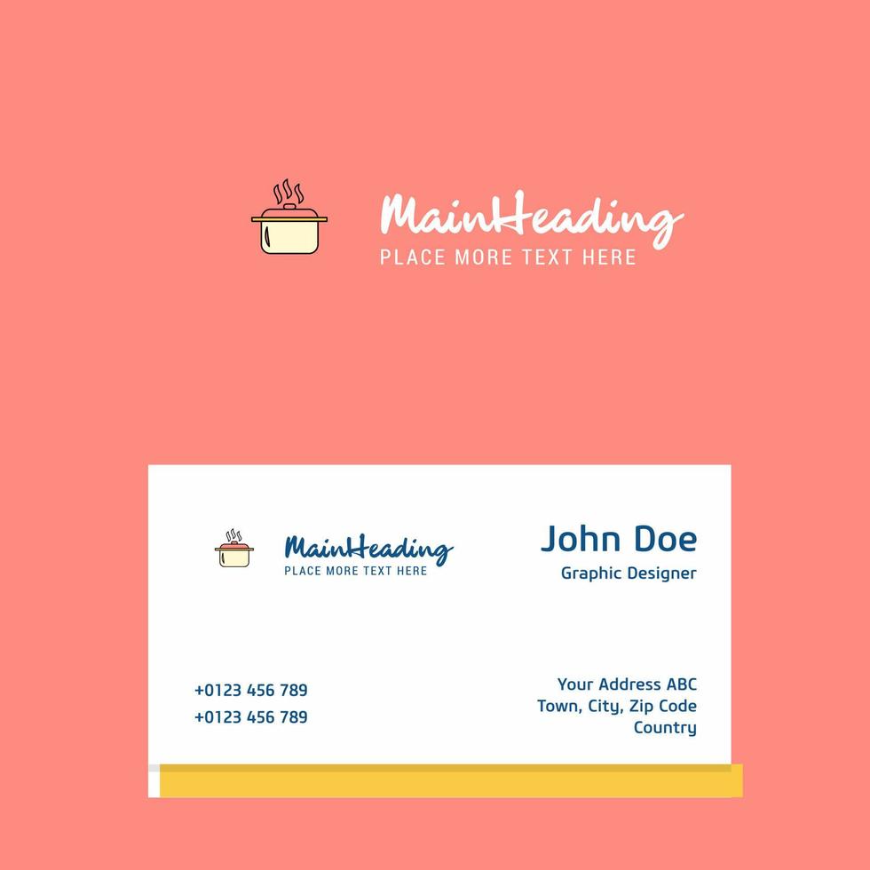 Cooking pot logo Design with business card template Elegant corporate identity Vector