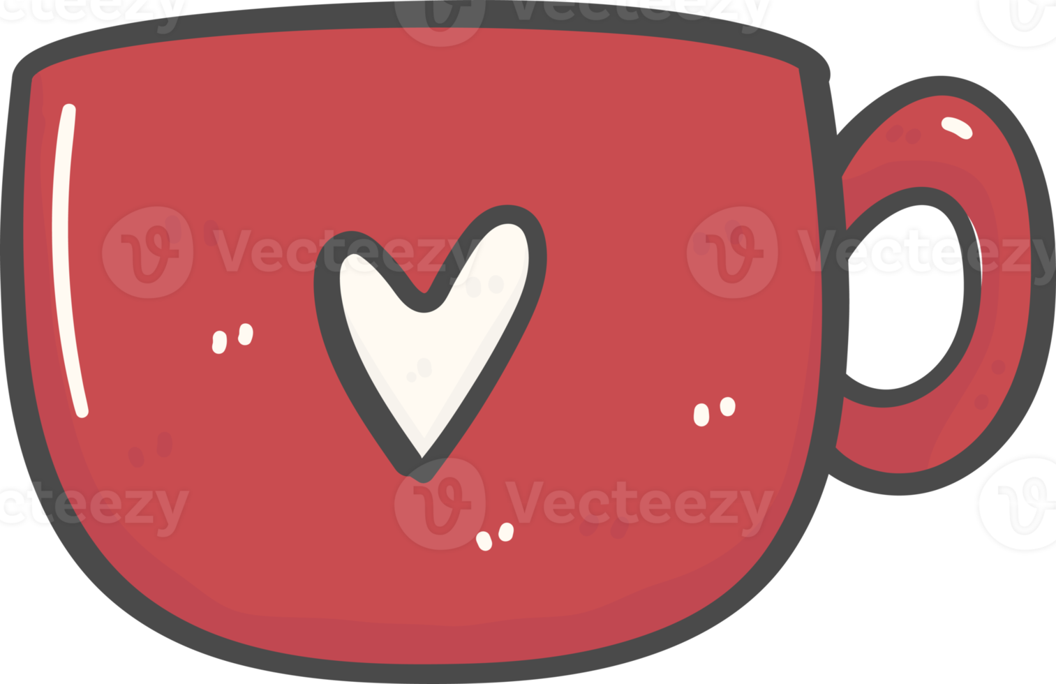 carino Natale rosso caffè tazza decorazione cartone animato scarabocchio mano disegno png