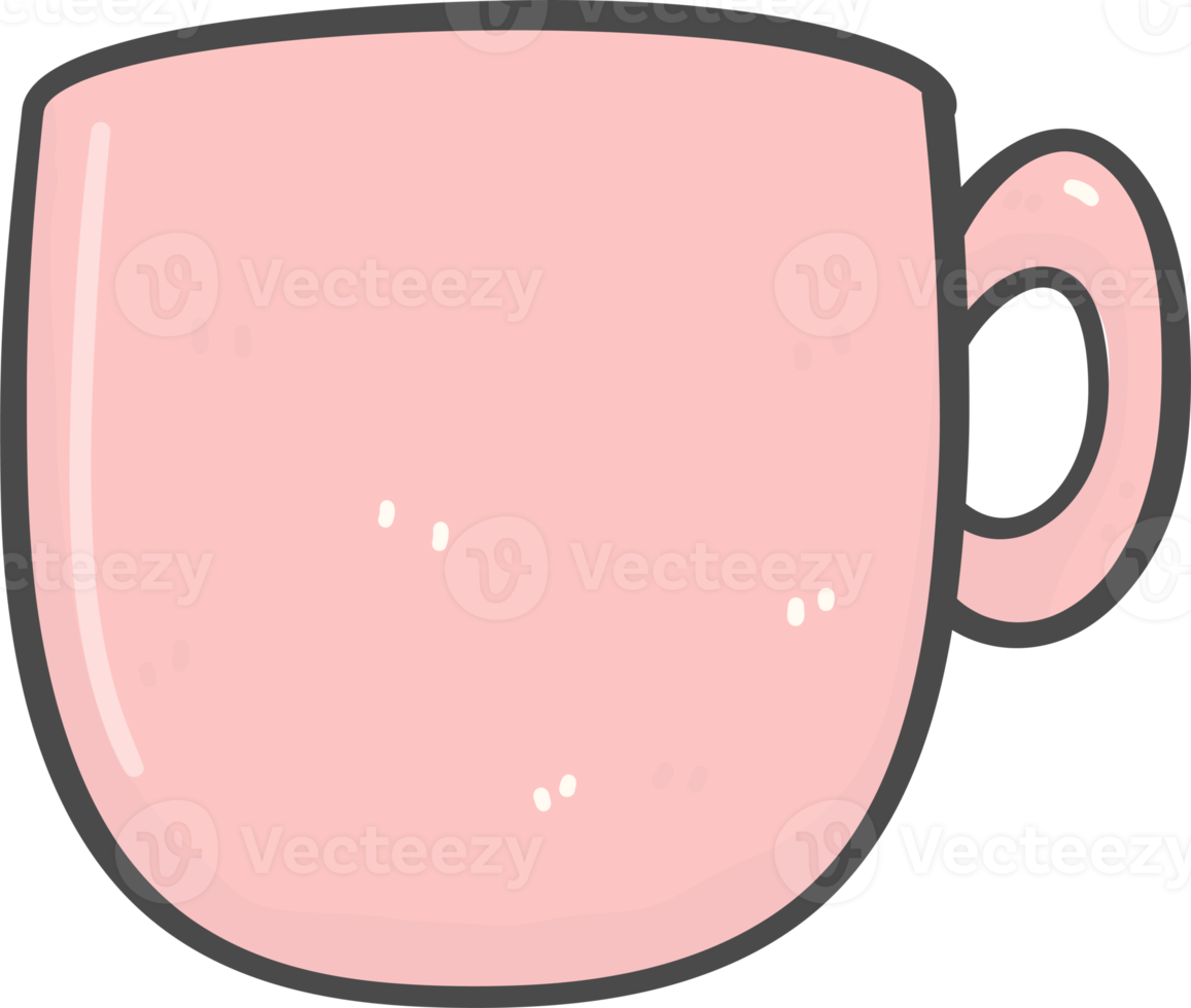 carino Natale rosa caffè tazza decorazione cartone animato scarabocchio mano disegno png