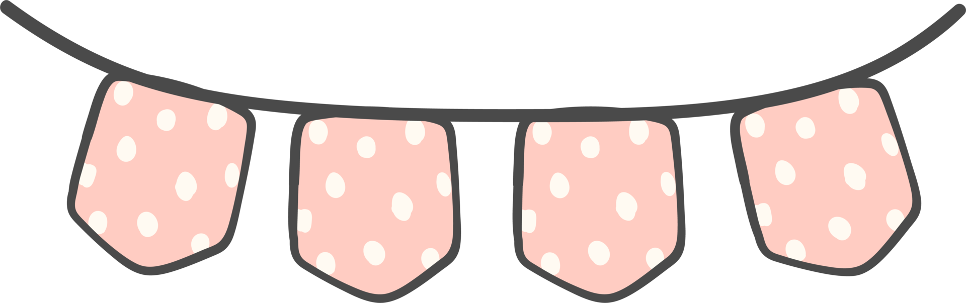 polka dot rosa dreieck fahnenbanner gekritzel png