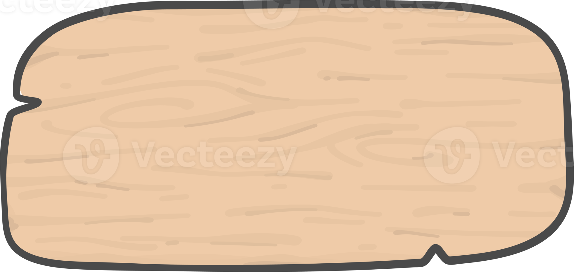 Marrone di legno cartello tavola rettangolare forma semplice scarabocchio cartone animato disegno png