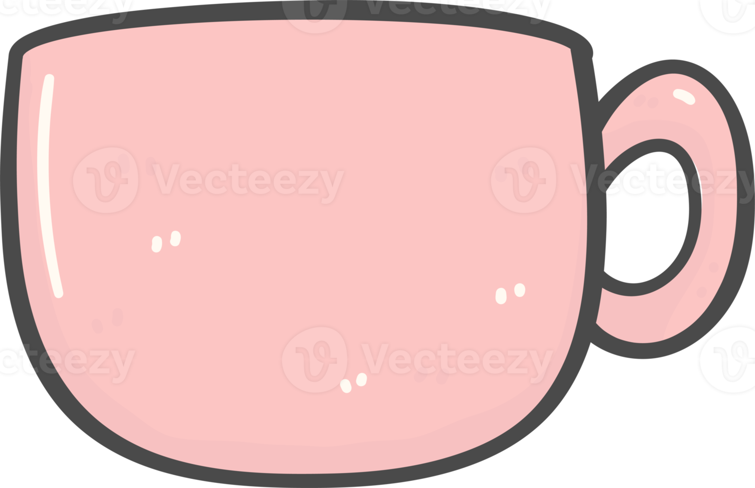 mignon noël rose tasse à café décoration dessin animé doodle dessin à la main png