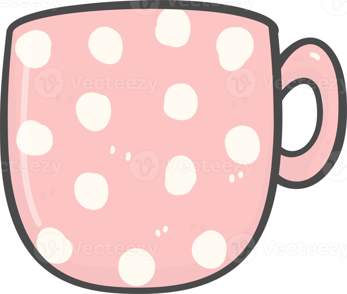 Free lindo navidad rosa taza de café decoración dibujos animados doodle  dibujo a mano 14295911 PNG with Transparent Background