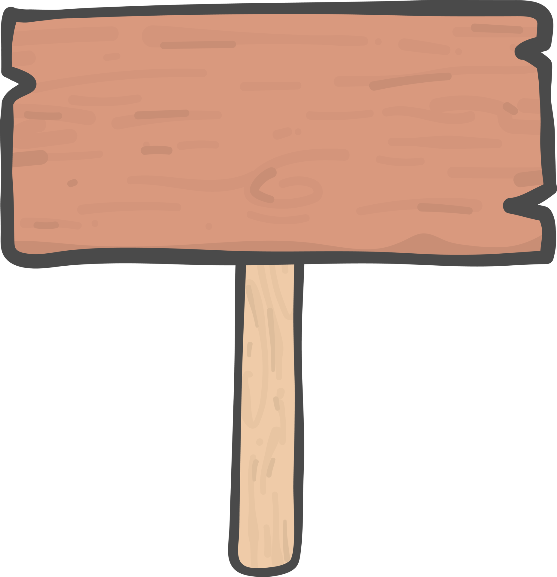 brown wooden sign board rectangular shape on short stick simple doodle  cartoon drawing 14295806 PNG