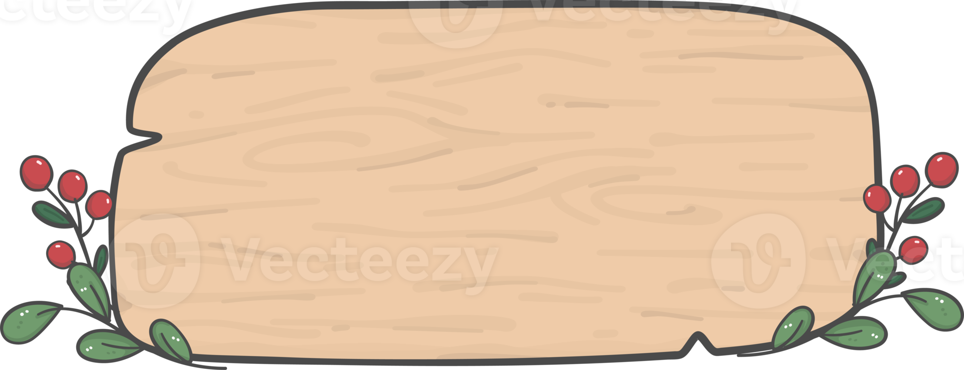 Marrone di legno cartello tavola rettangolare forma semplice scarabocchio cartone animato disegno png