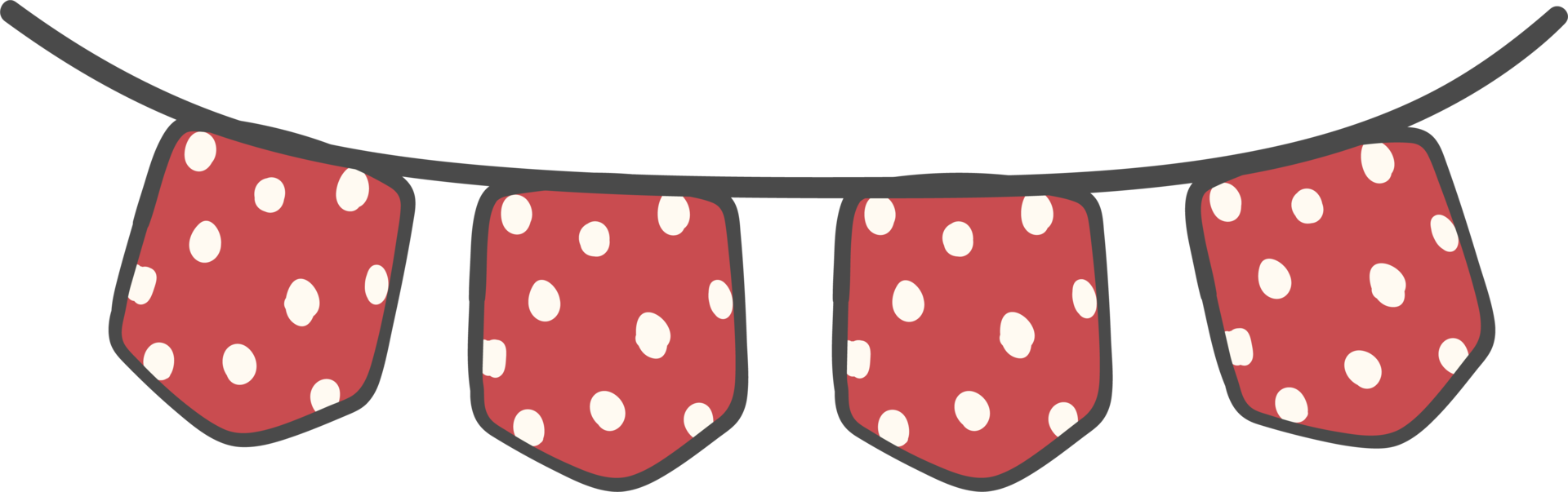 polka dot triangle rouge drapeau bannière doodle png