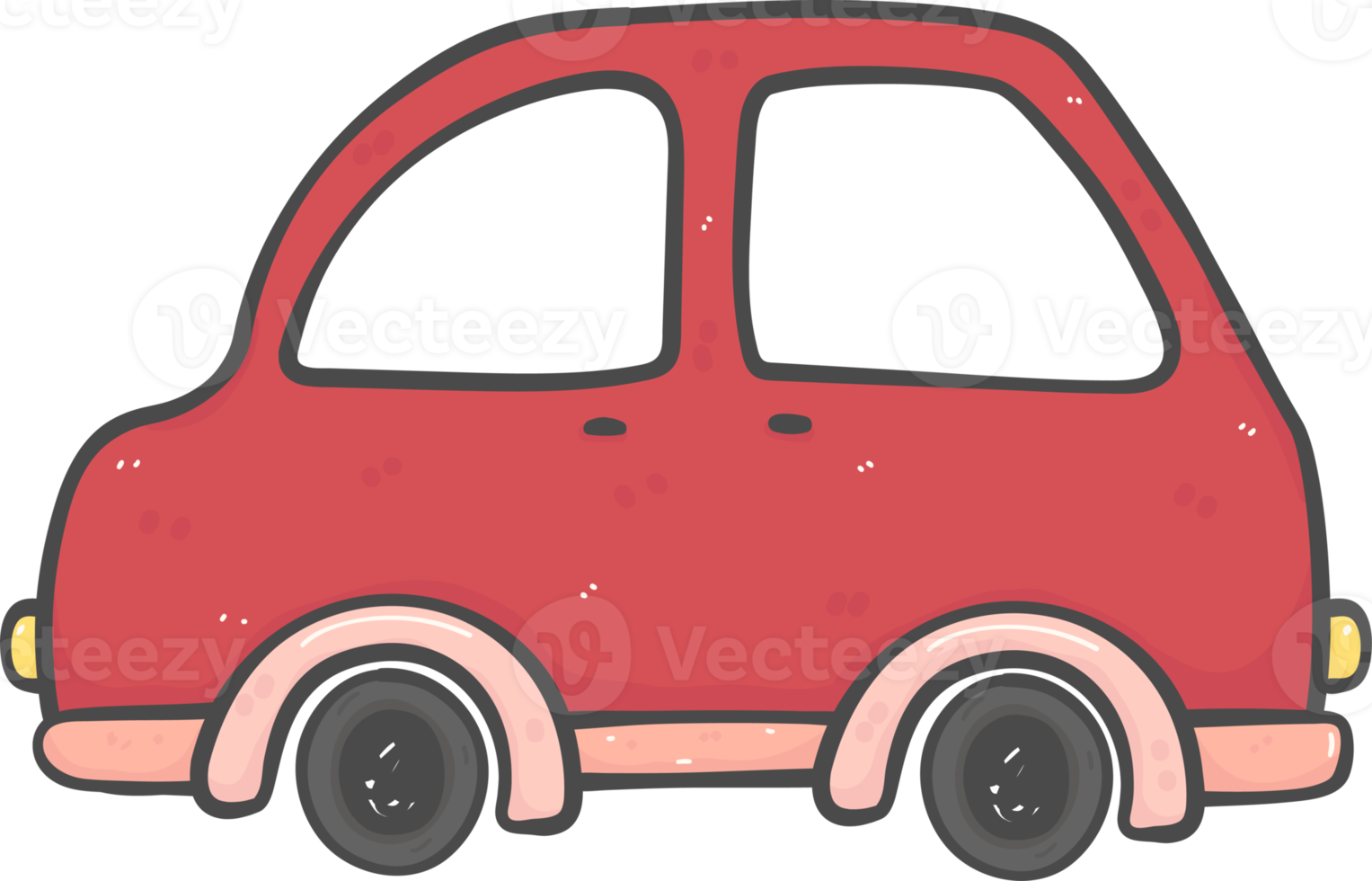 cute Christmas car cartoon doodle hand drawn png