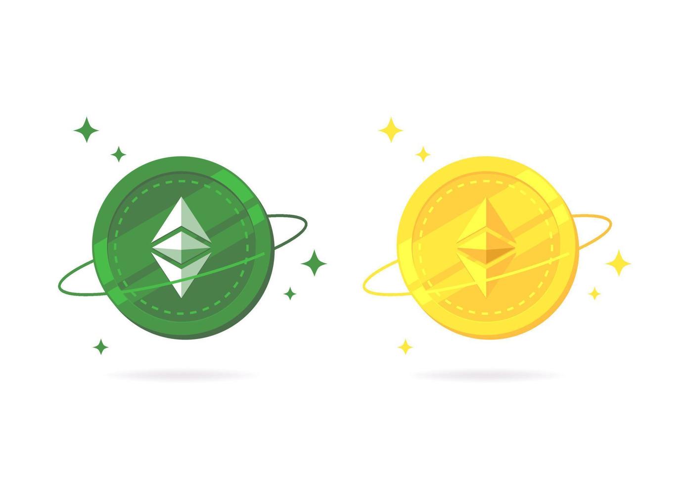 ethereum clásico, etc. icono plano aislado sobre fondo blanco. vector