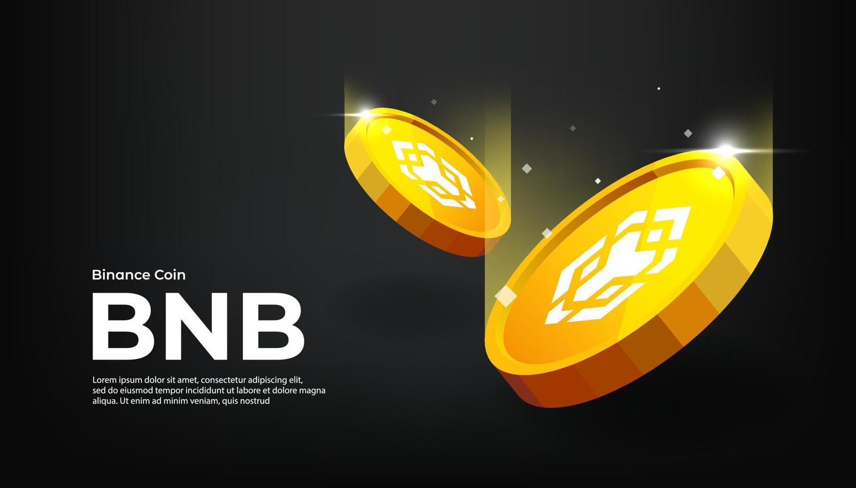 Binance coin banner. BNB cryptocurrency concept banner background. vector