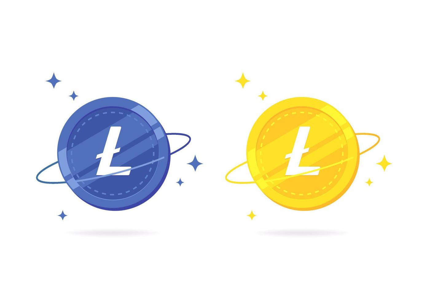 litecoin ltc moneda icono plano aislado sobre fondo blanco. vector