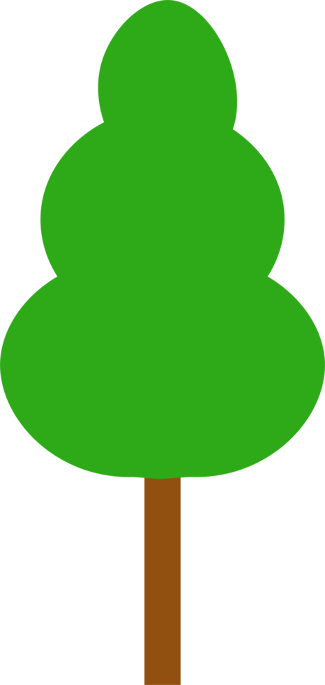 coleção de ilustrações de árvores. ilustração saudável da natureza árvore verde. conjunto de diferentes árvores verdes ilustração simples e minimalista png