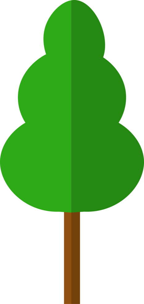 sammlung von baumillustrationen. gesunde illustration der grünen baumnatur. satz von verschiedenen grünen bäumen einfache und unbedeutende illustration png