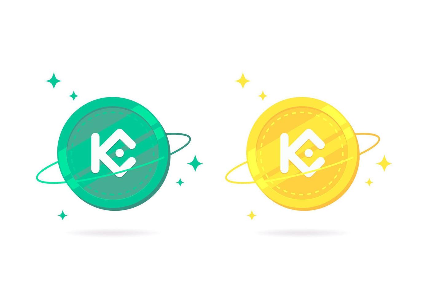 kucoin token kcs icono plano aislado sobre fondo blanco. vector