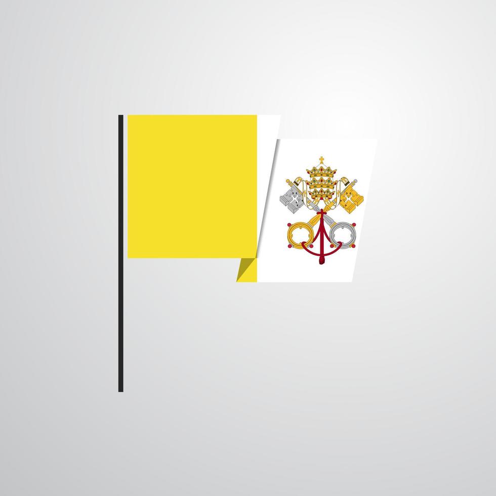 ciudad del vaticano santa sede ondeando bandera vector de diseño
