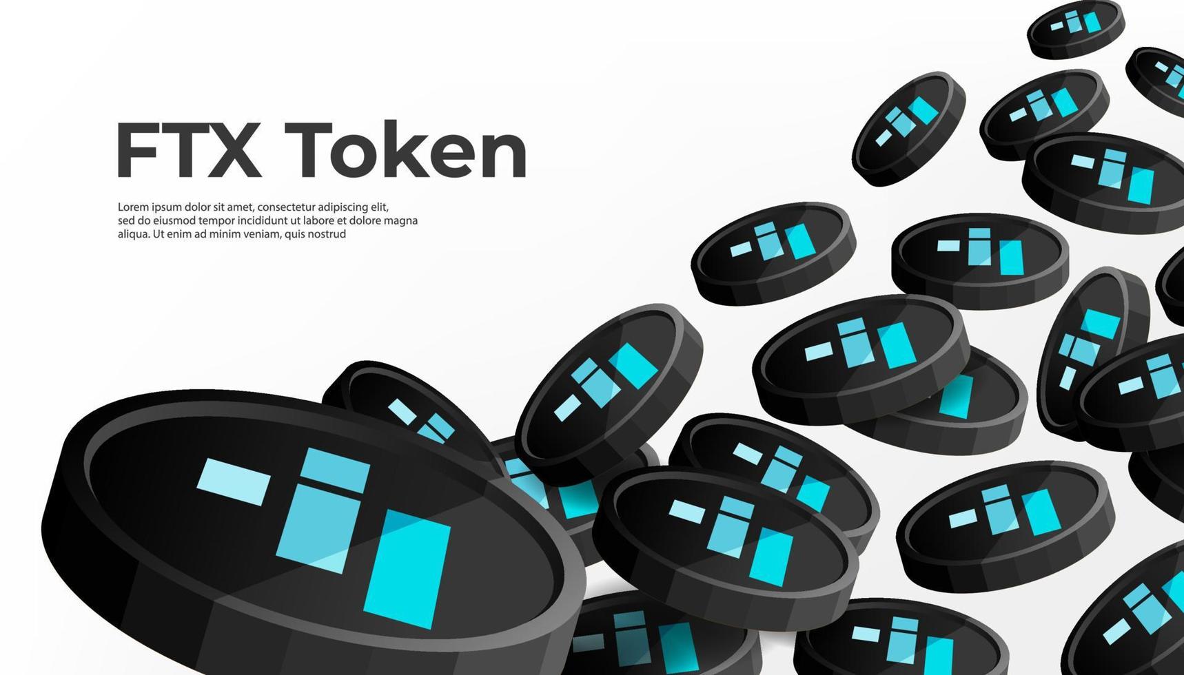 FTX Token banner. FTT cryptocurrency concept banner background. vector