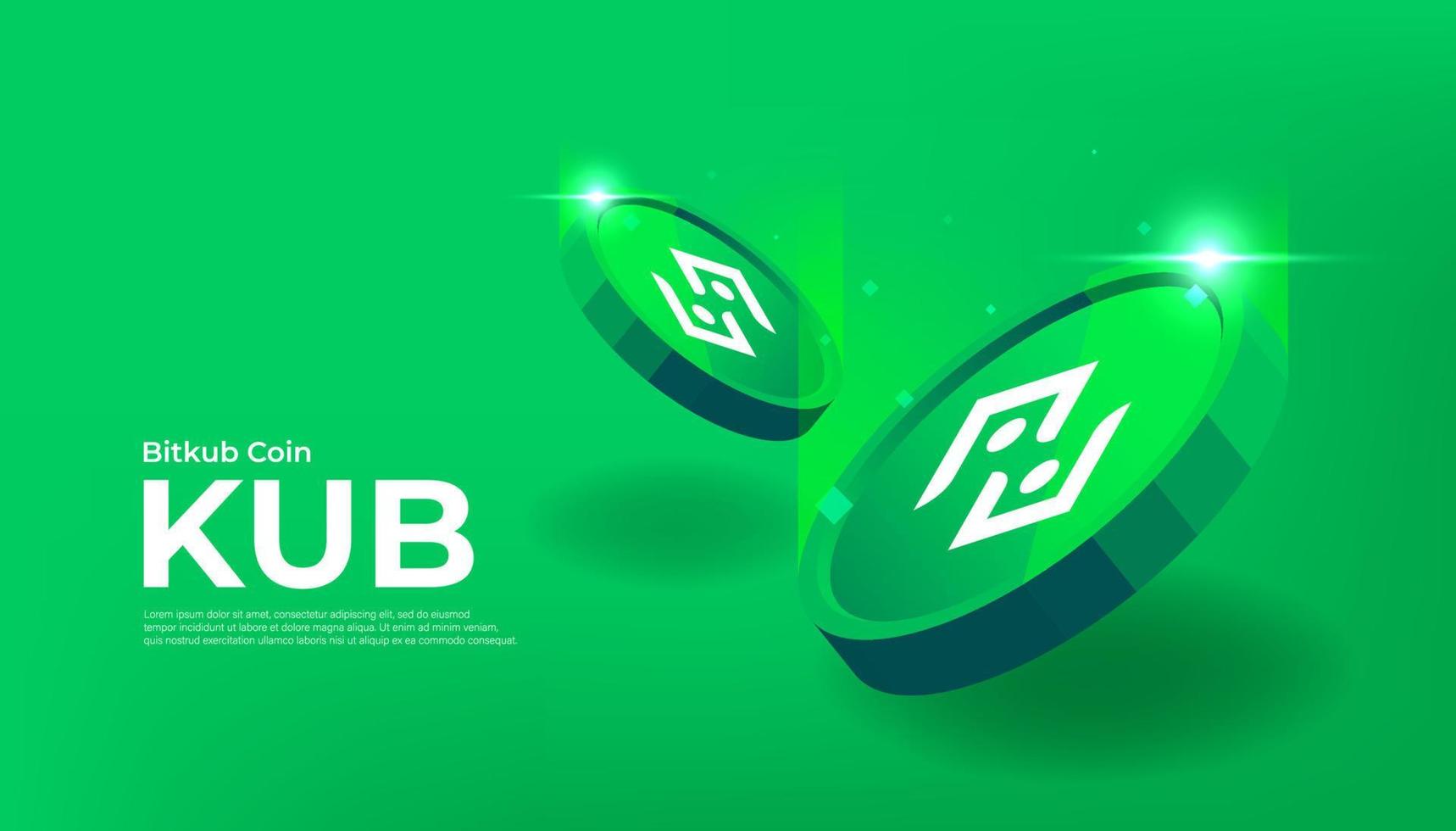 Bitkub Coin banner. KUB coin cryptocurrency concept banner background. vector