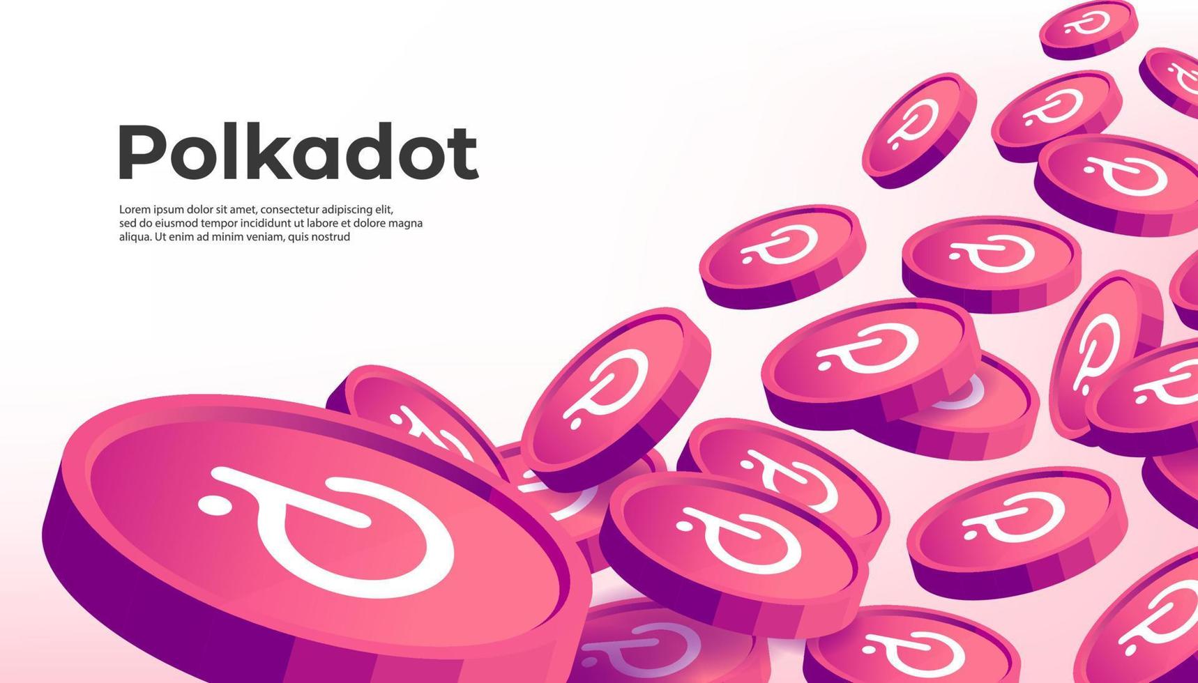 Polkadot DOT cryptocurrency concept banner background. 14296335 Vector