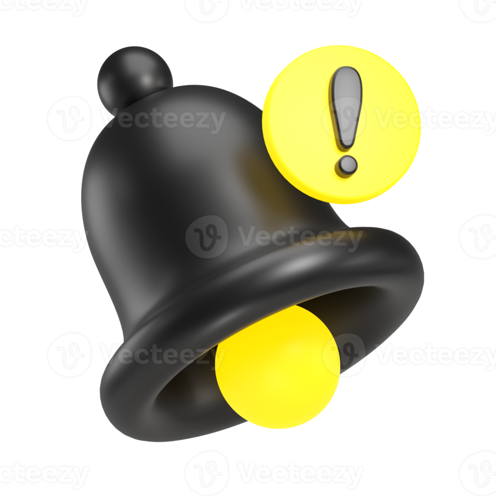 icono de notificación negra 3d png