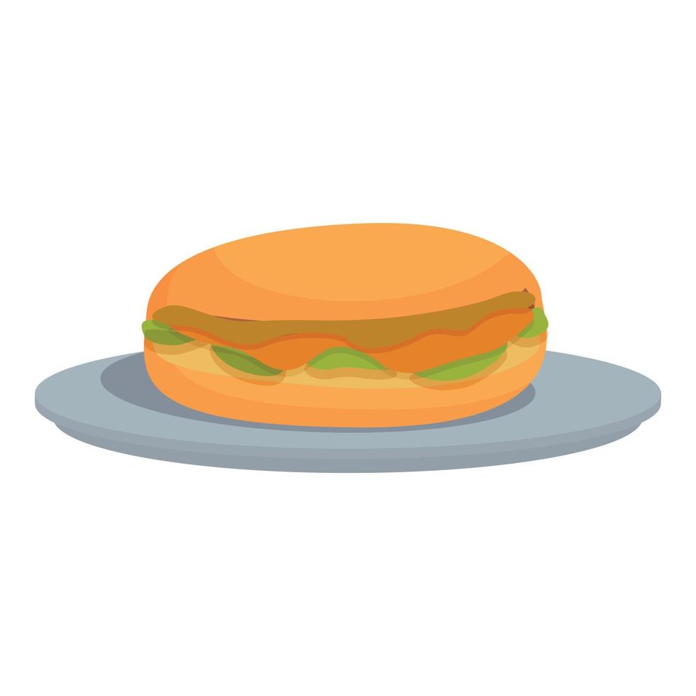 vector de dibujos animados de icono de hamburguesa. plato de comida