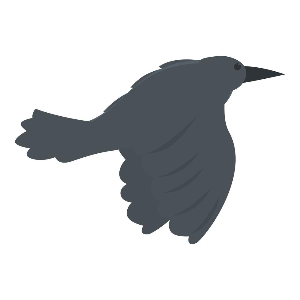Fast fly crow icon cartoon vector. Raven bird vector