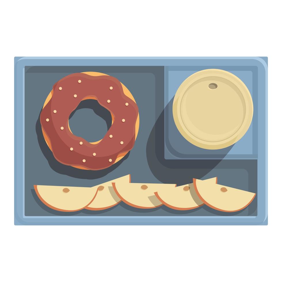 vector de dibujos animados de icono de almuerzo de donut. caja de comida