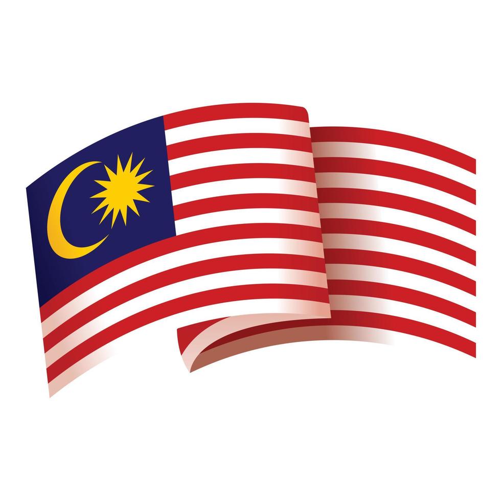 Malaysia freedom icon cartoon vector. Country flag vector