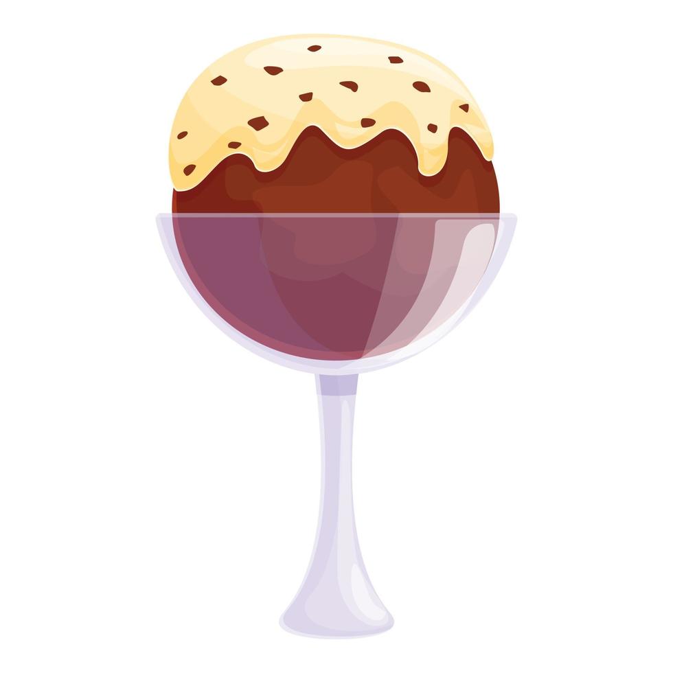 Gourmet ice cream icon, cartoon style vector