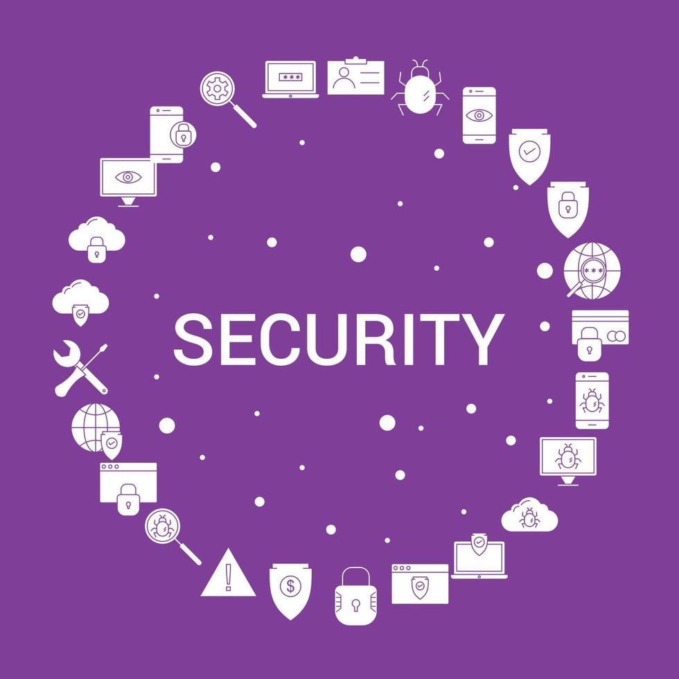 Security Icon Set Infographic Vector Template