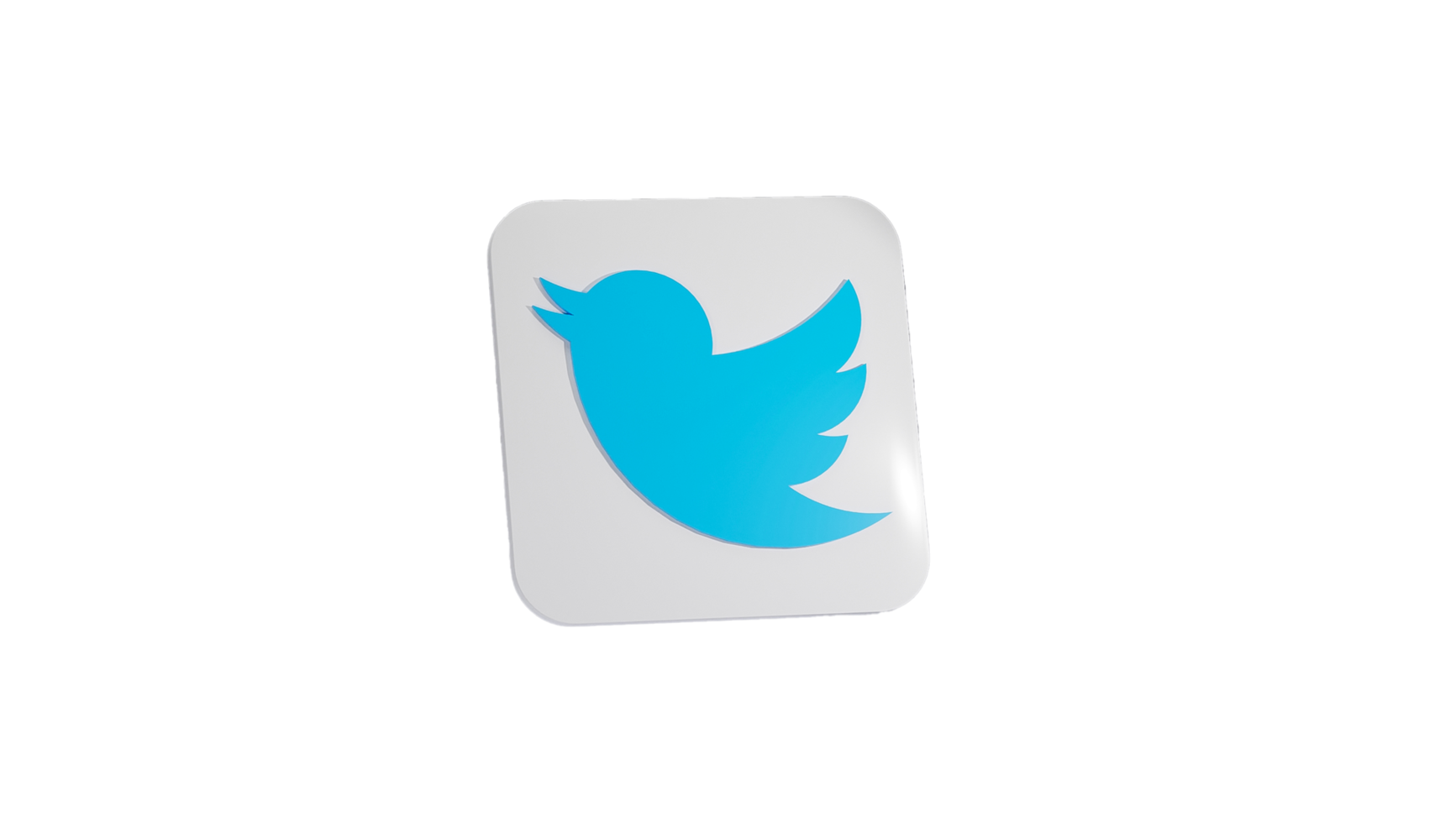 icône de médias sociaux twitter 3d gratuit de haute qualité png