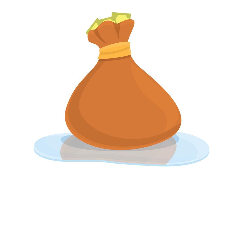 Money bag anti-money laundry icon, cartoon style vector