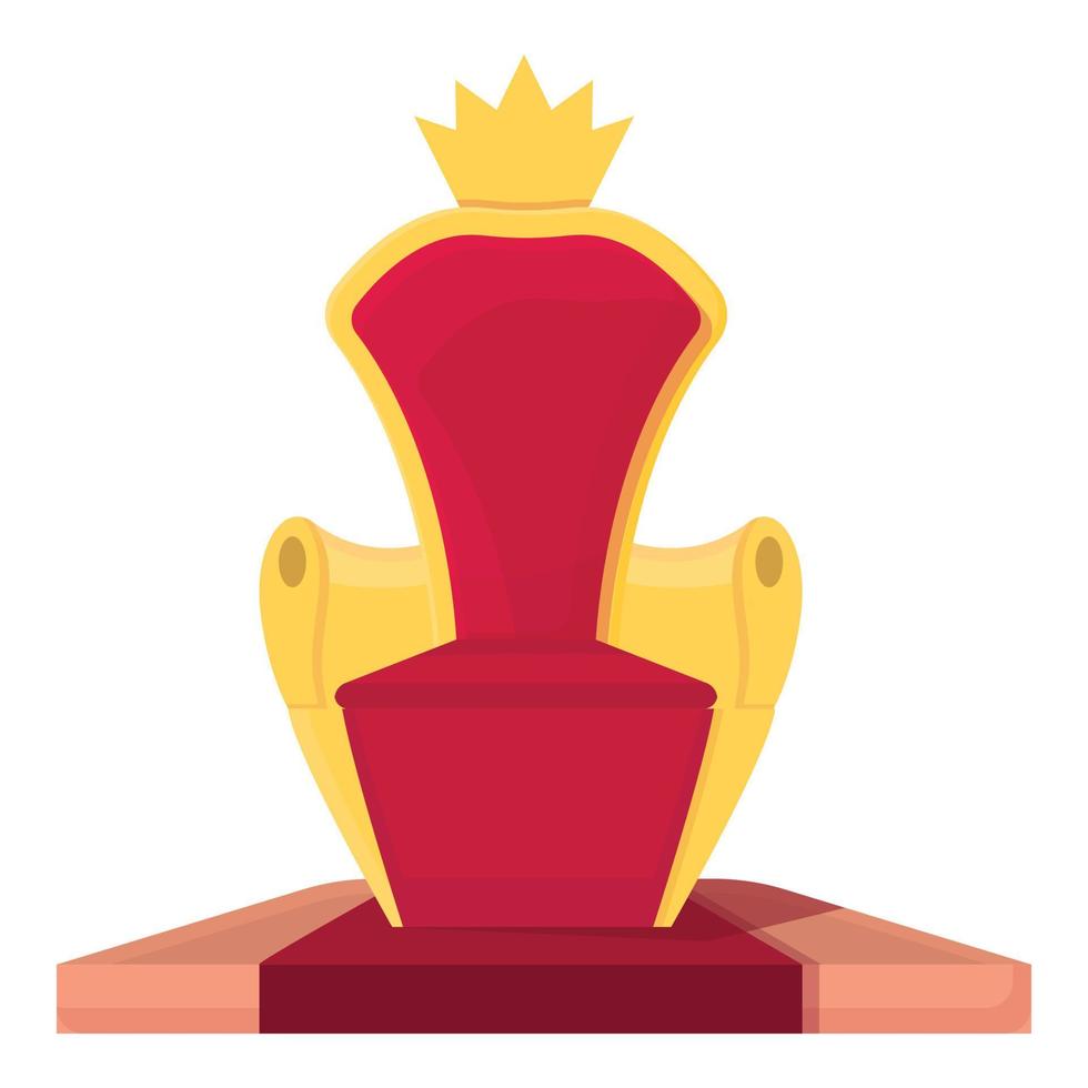 King throne icon cartoon vector. Royal crown chair vector