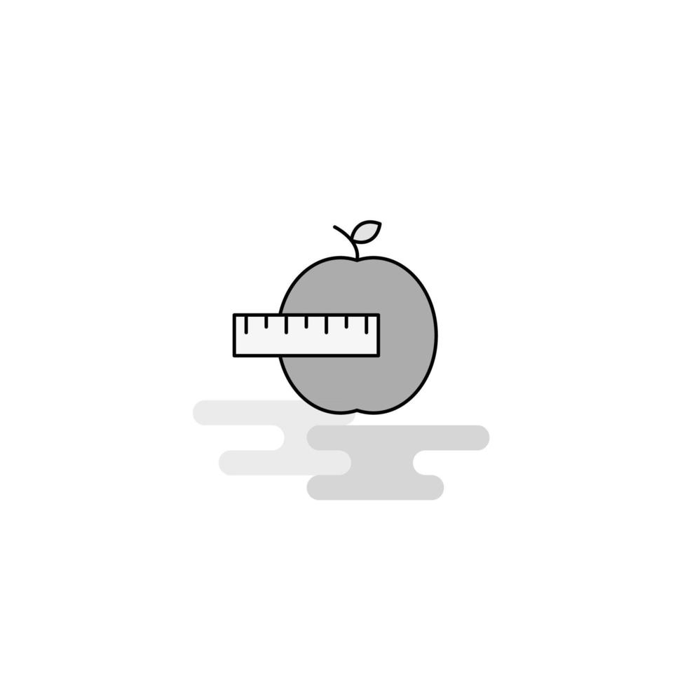 vector de icono gris lleno de línea plana de icono web de apple