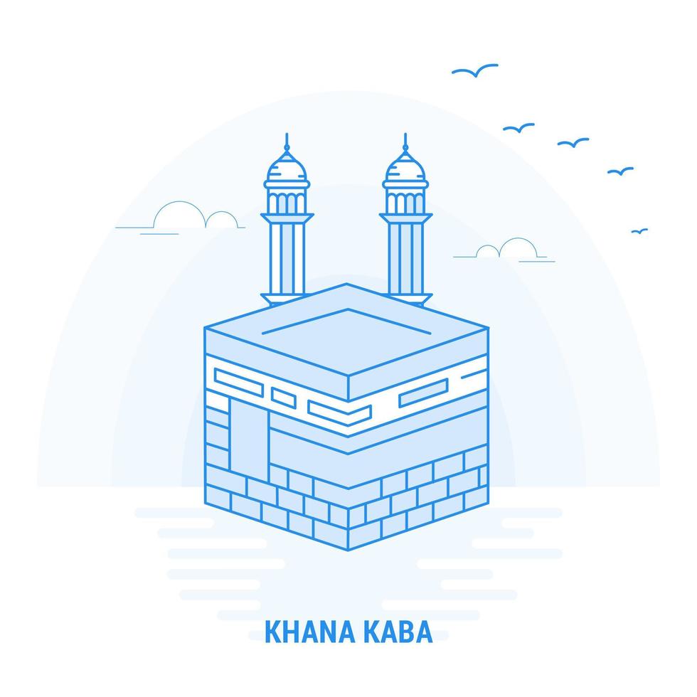 KHANA KABA Blue Landmark Creative background and Poster Template vector