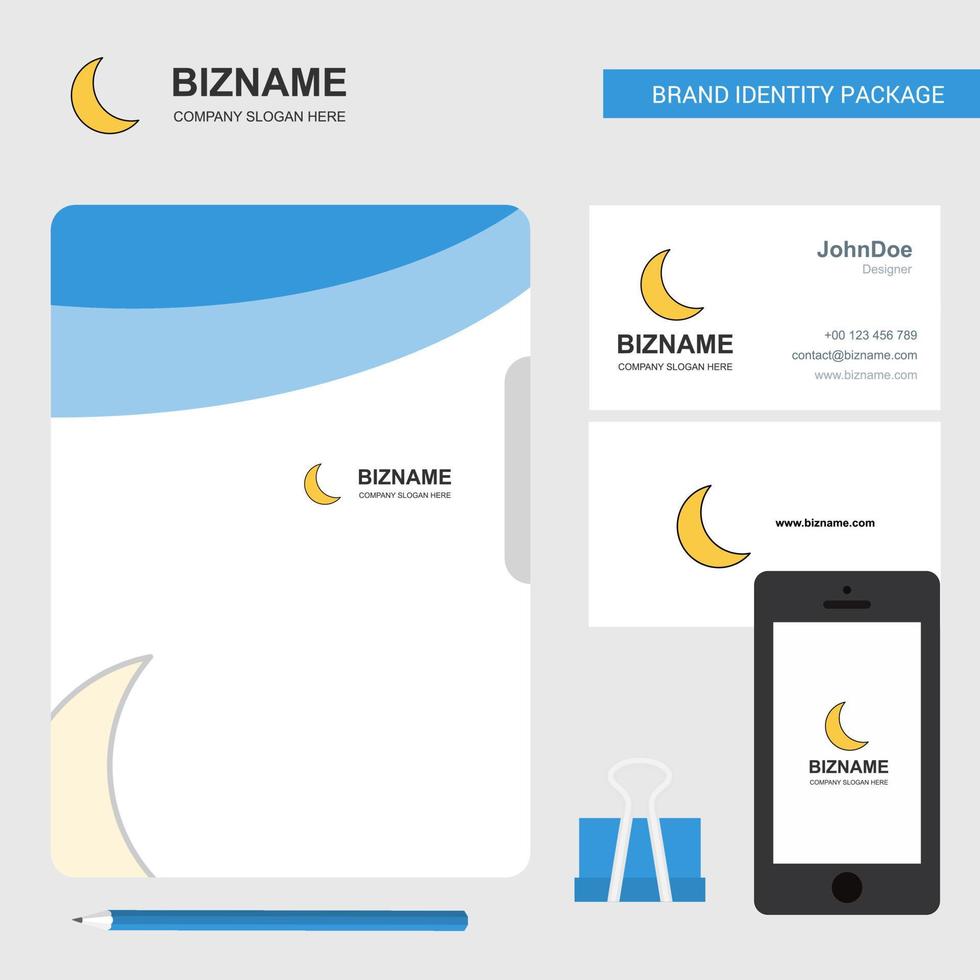 Cresent Business Logo File Cover Visiting Card and Mobile App Design Vector Illustration