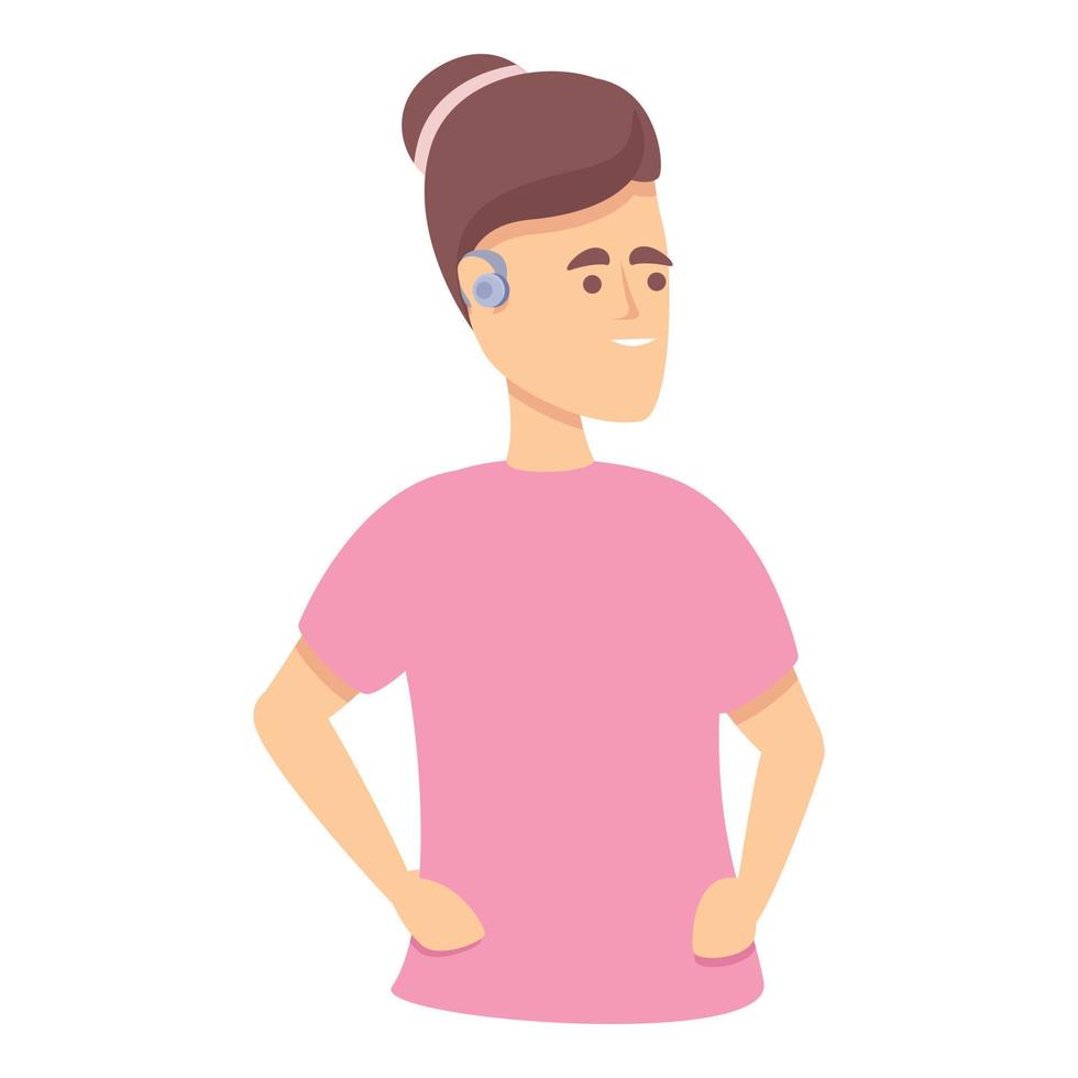 Deaf hearing care icon cartoon vector. Mute language vector