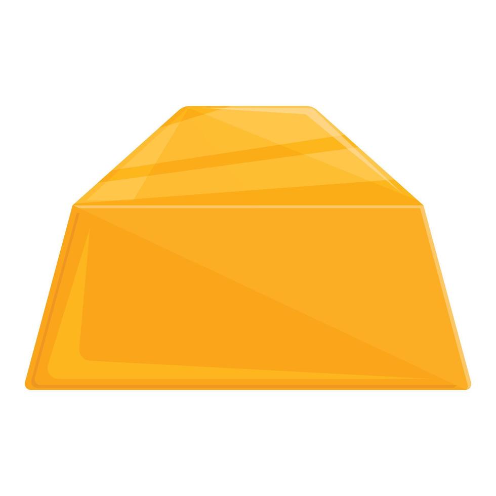 Golden bar save icon, cartoon style vector