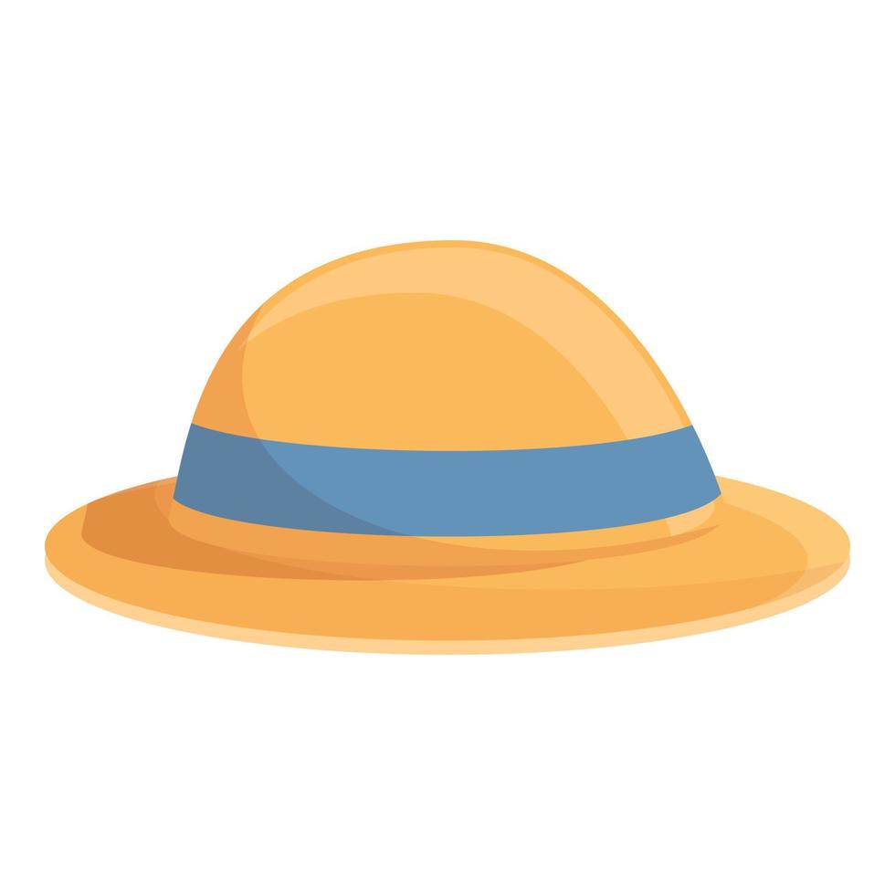 Safari sun hat icon, cartoon style vector
