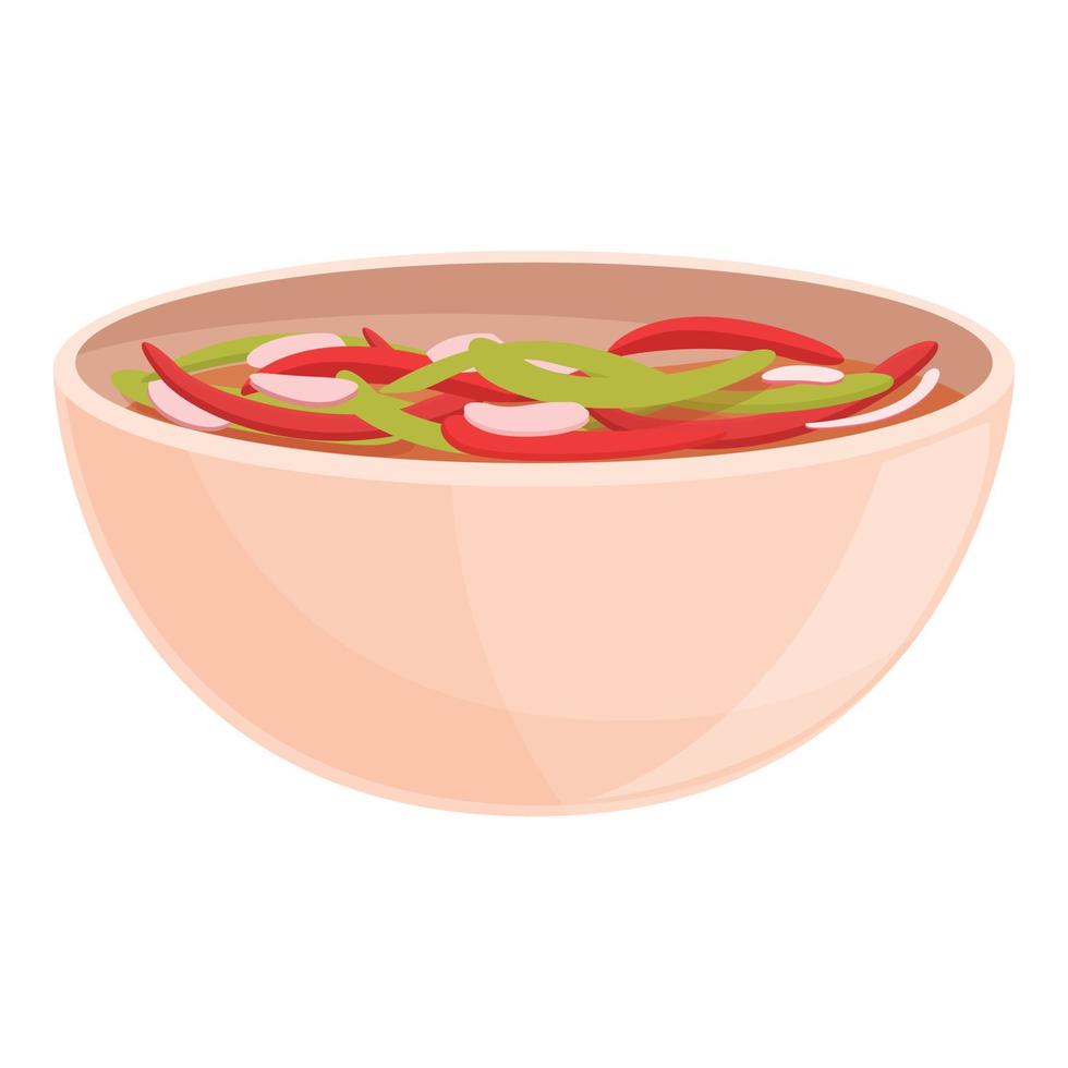 vector de dibujos animados de icono de ensalada caribeña. plato de comida