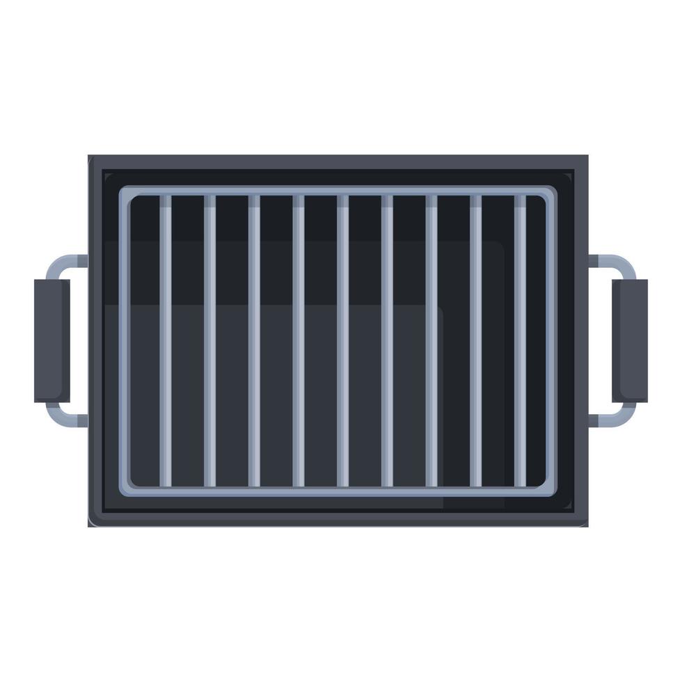 Top view grill icon cartoon vector. Steak roast vector