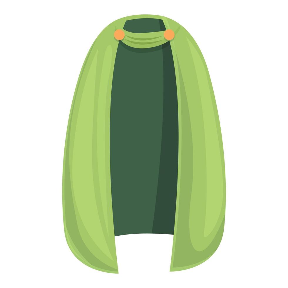 vector de dibujos animados de icono de capa de bosque verde. héroe del cabo