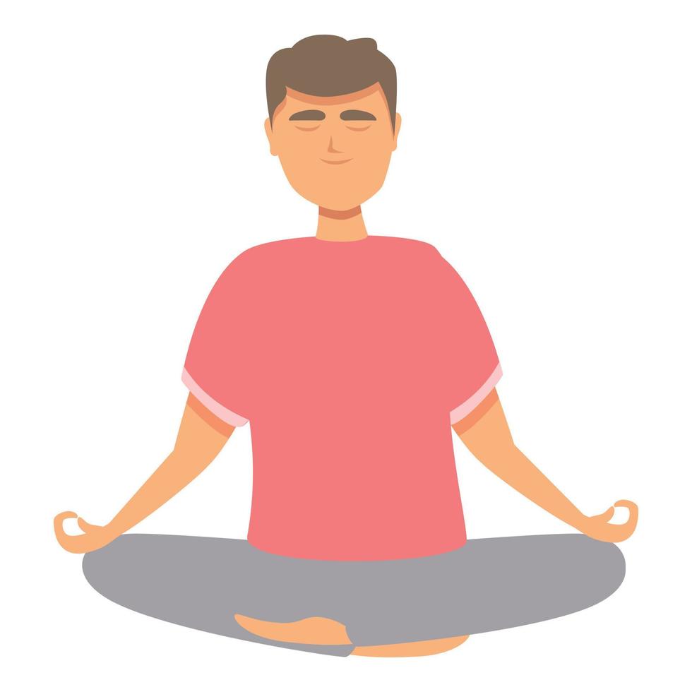 Meditation icon cartoon vector. Man yoga vector