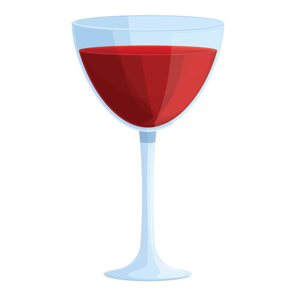Red wine glass icon cartoon vector. Merlot wineglass vector