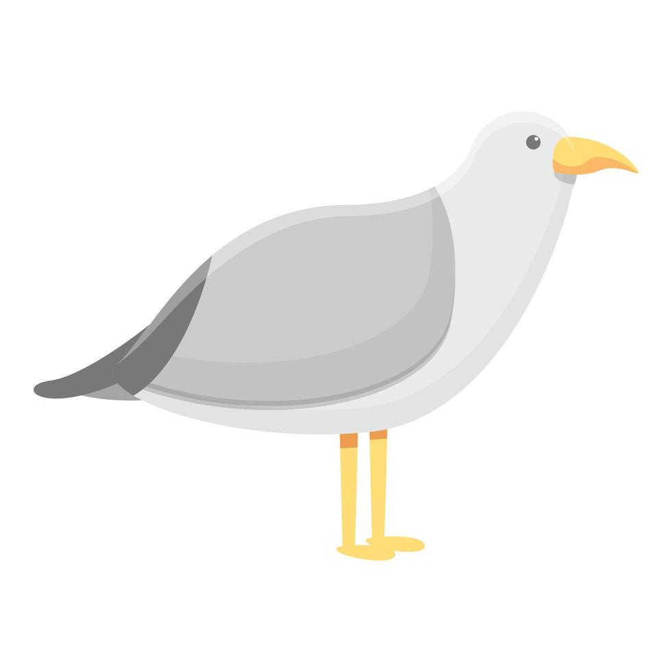 Seagull icon, cartoon style vector