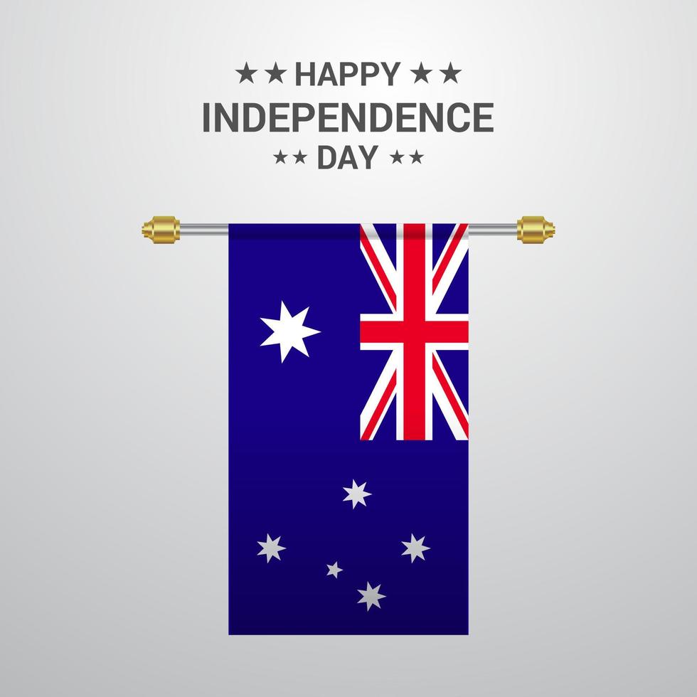 Australia Independence day hanging flag background vector