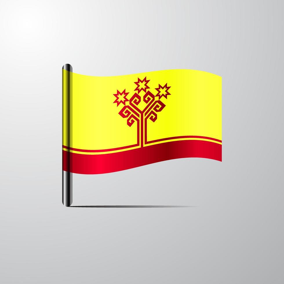 Chuvashia waving Shiny Flag design vector