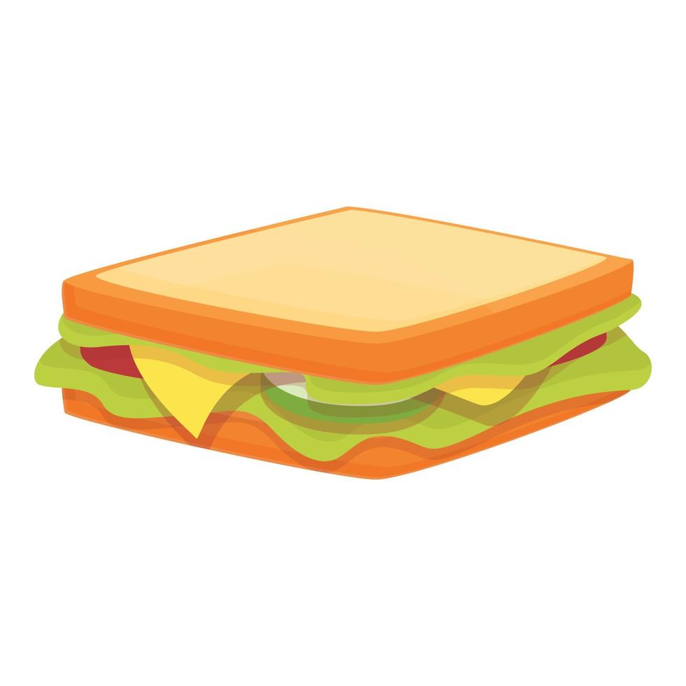 icono de sándwich para llevar, estilo de dibujos animados vector