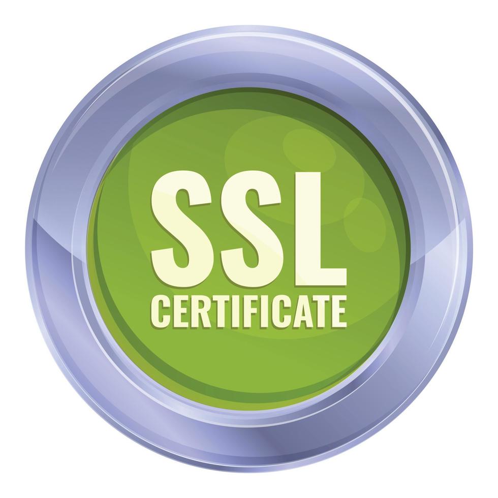 Private ssl certificate icon, cartoon style vector
