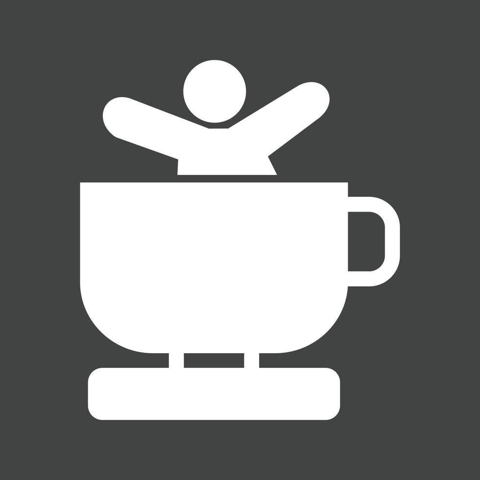 Tea Cups Ride Glyph Inverted Icon vector