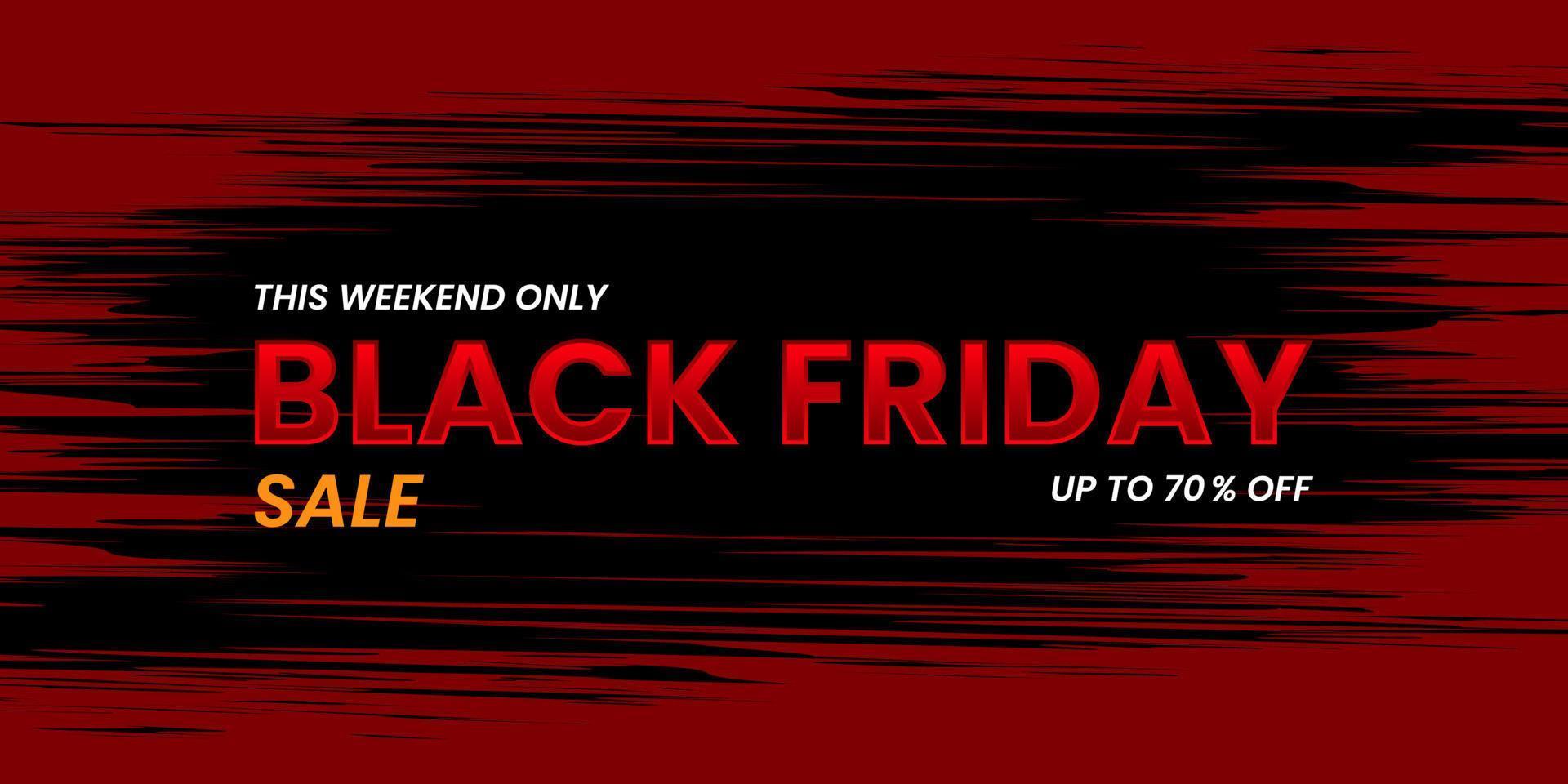 Black Friday sale banner template. Modern and simple design with red, orange and white typography. Use for flyer, banner, promotion, advertising, web, social and ads vector