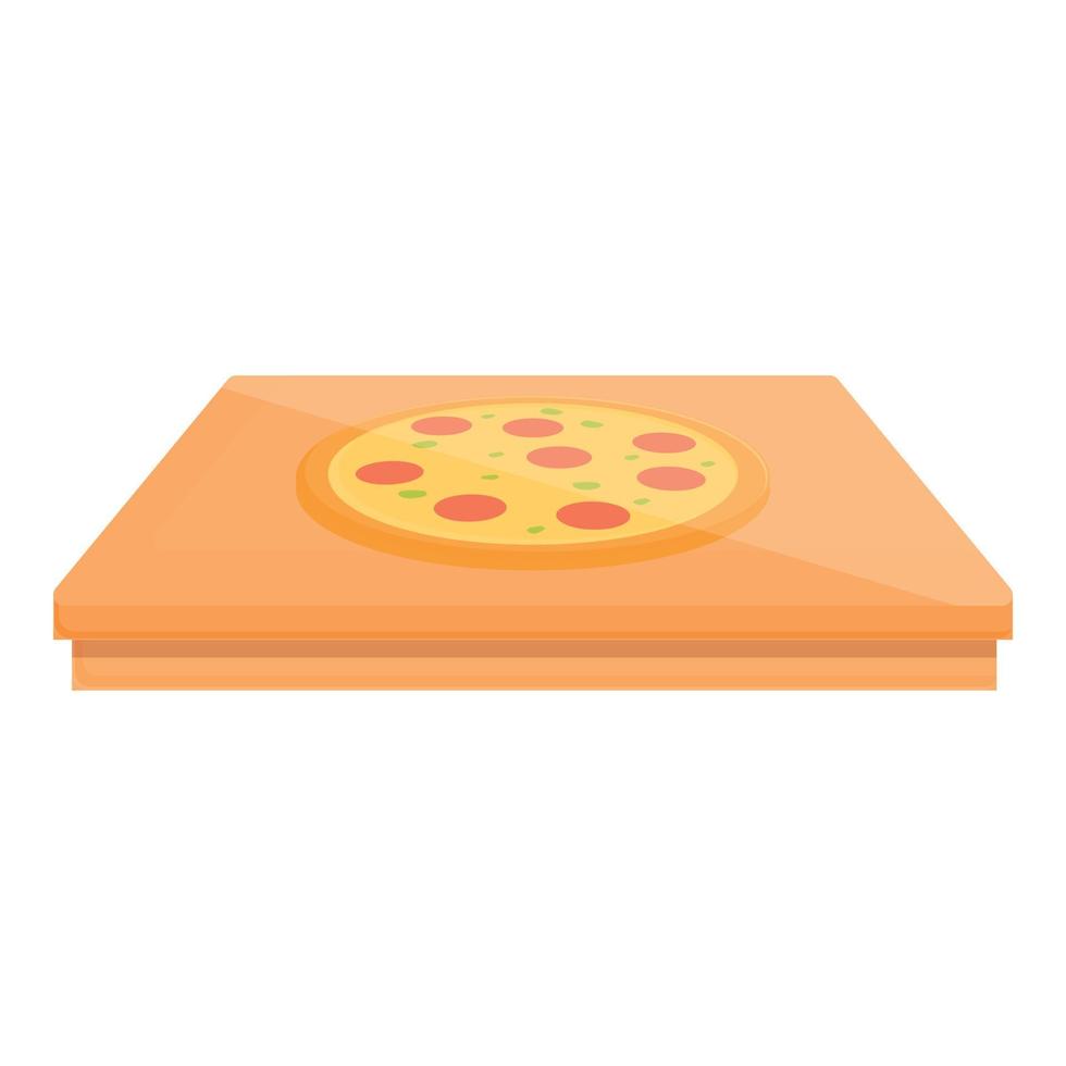 Oven pizza icon, cartoon style vector